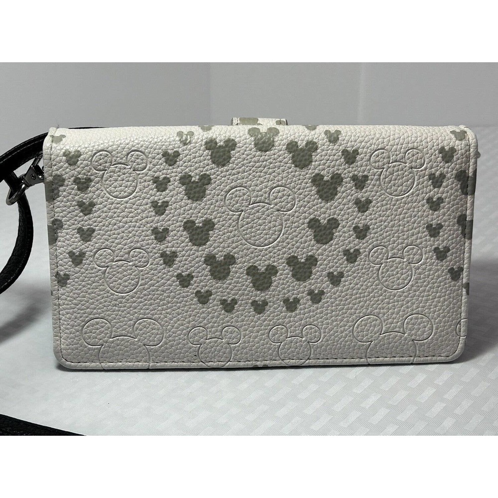 Disney Parks‎ Mickey Mouse Icon Logo White Crossbody Wallet Bag W/ STRAP